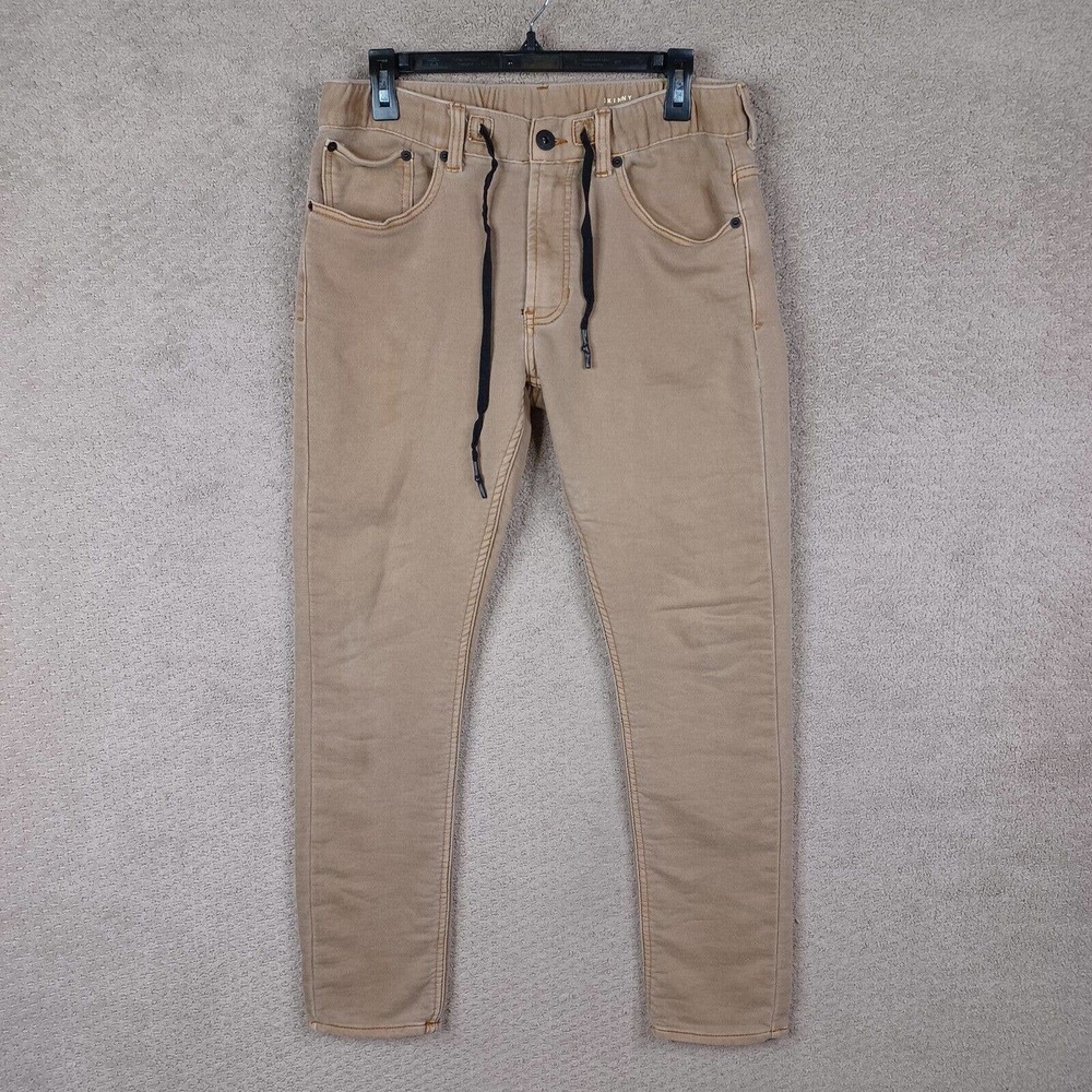 Bullhead Jeans Mens Small Brown Knit Skinny Drawstring Elastic Waist Stretch